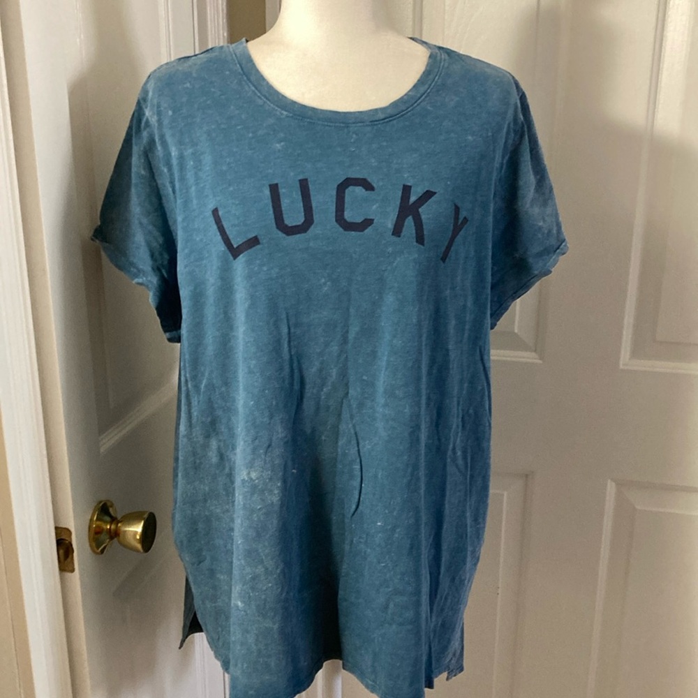 Lucky Brand Teal Graphic T-Shirt